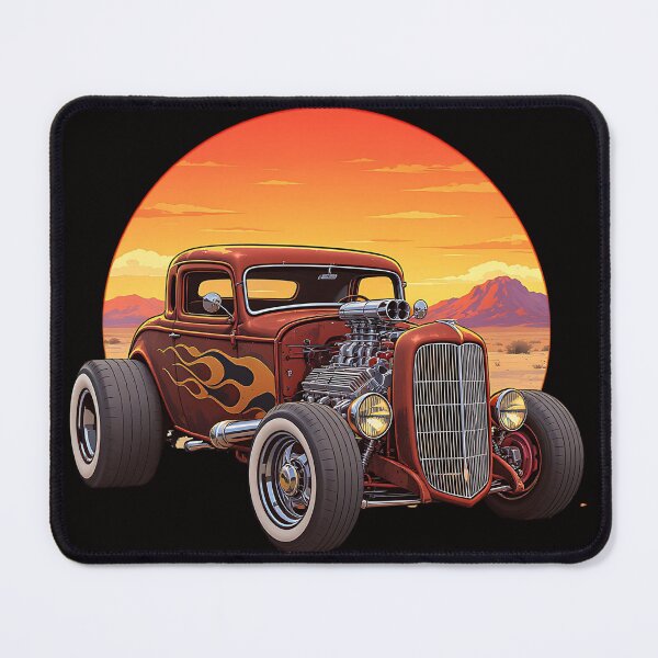 Item preview, Hot Rod with Flames and a Desert Sunset designed and sold by Friends Custom Creations.