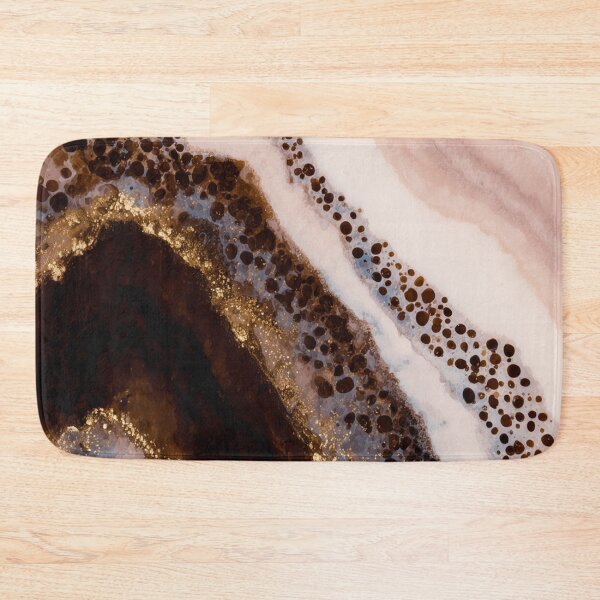 Item preview, Rose Quartz Geode - Blush and Espresso Agate Bands with Golden Speckles designed and sold by trajeado14.