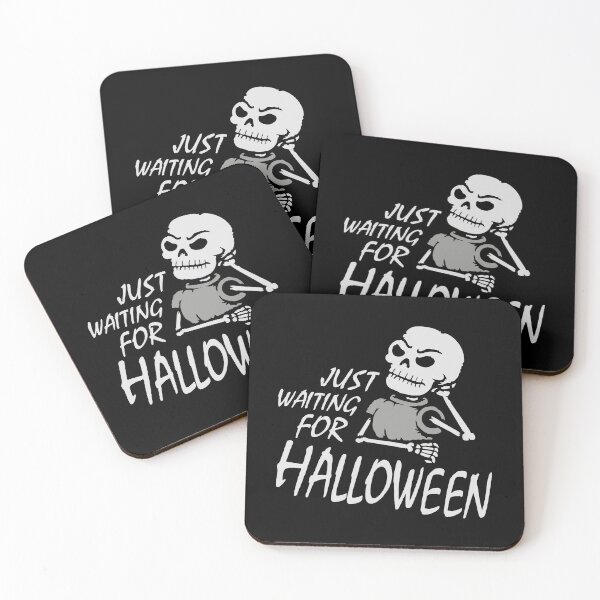 Item preview, Skeleton Just Waiting For Halloween Angry Eager Impatient designed and sold by shirt-o-mat.