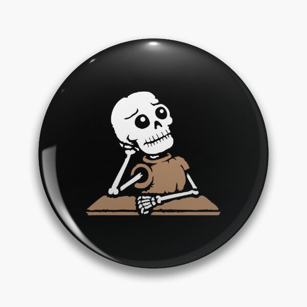 Item preview, Sad Skeleton Waiting Halloween Eager Longing School Student designed and sold by shirt-o-mat.