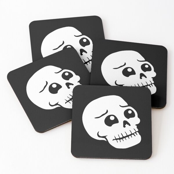Item preview, Sad Skeleton Skull Bones Halloween Spooky Grim Melancholy designed and sold by shirt-o-mat.