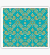 Gold and Blue Vintage Pattern Sticker
