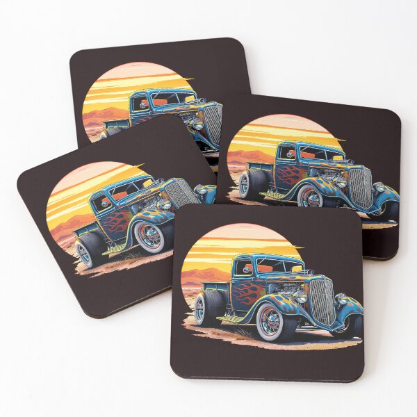 Item preview, Hot Rod with Flames and a Desert Sunset  designed and sold by Friends Custom Creations.