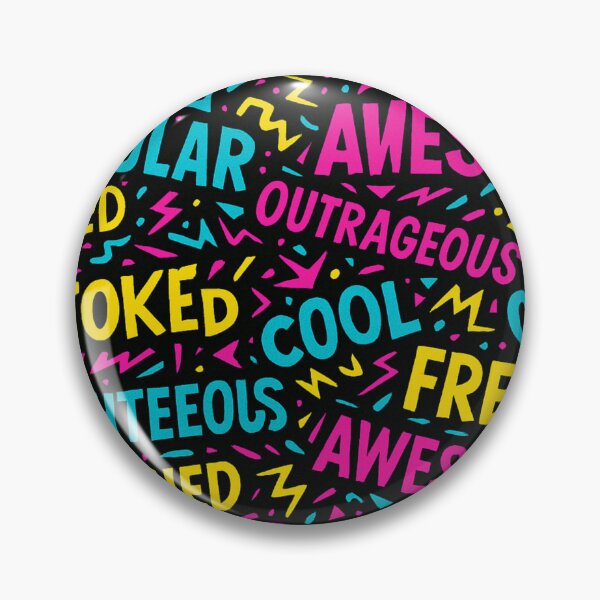 Item preview, Totally Gnarly 80s Slang Neon All-Over Print designed and sold by getpressedshirt.