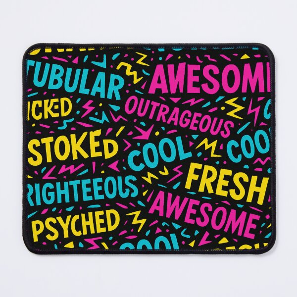 Item preview, Totally Gnarly 80s Slang Neon All-Over Print designed and sold by getpressedshirt.