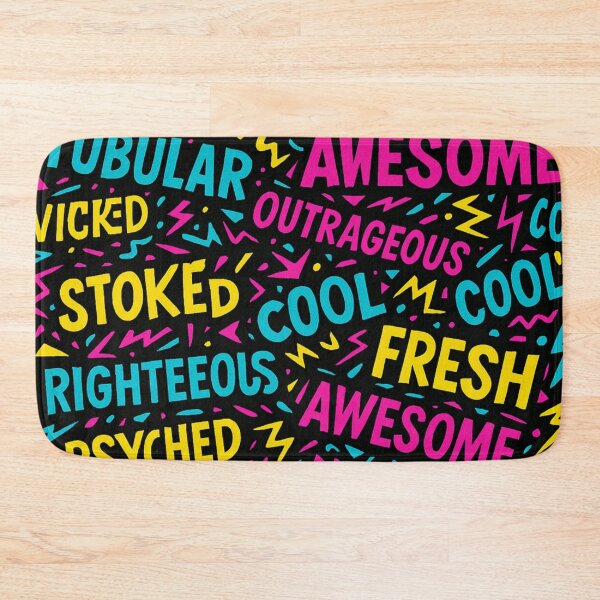 Item preview, Totally Gnarly 80s Slang Neon All-Over Print designed and sold by getpressedshirt.
