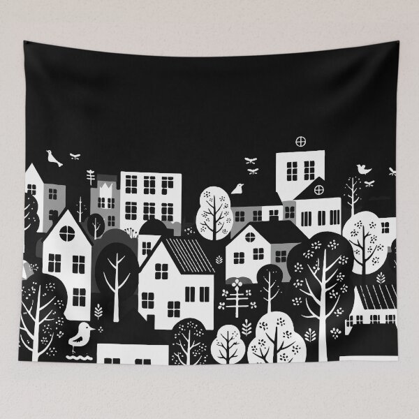 Item preview, Black and white urban illustration designed and sold by Design4uStudio.