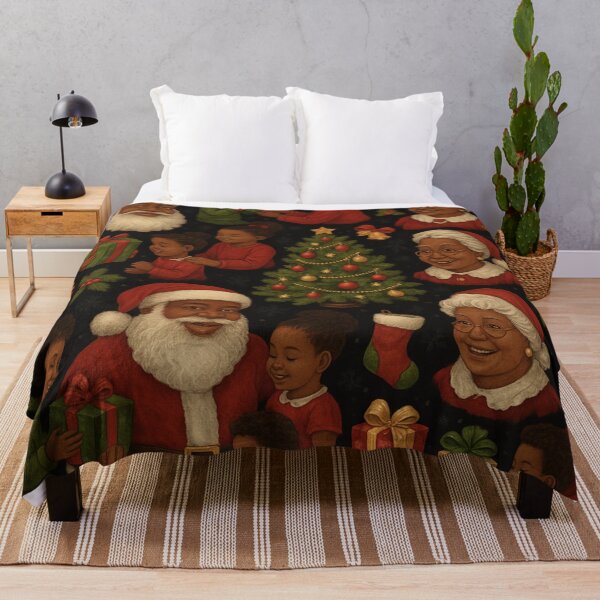 Item preview, Black Santa Christmas – African American Family Holiday All Over Print designed and sold by getpressedshirt.