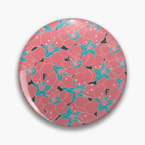 Item preview, Blossoming multi layer flowers seamless pattern on deep sea green print designed and sold by RosebudTextilesArt.