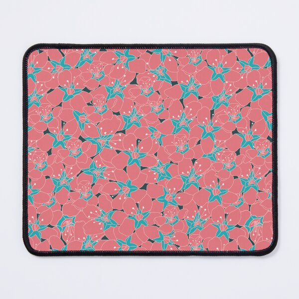 Item preview, Blossoming multi layer flowers seamless pattern on deep sea green print designed and sold by RosebudTextilesArt.
