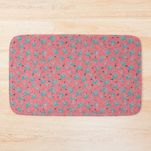 Item preview, Blossoming multi layer flowers seamless pattern on deep sea green print designed and sold by RosebudTextilesArt.