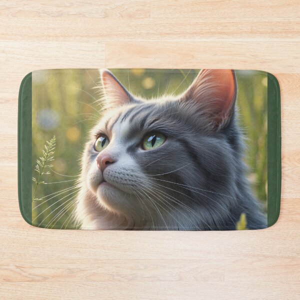 Item preview, Gray Kitty in the Meadow designed and sold by My Beautiful Healing Art.