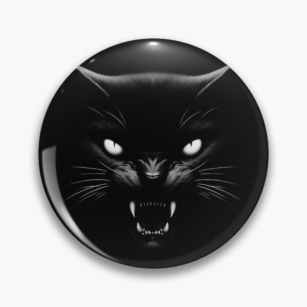 Item preview, Black Cat Growling – Dark Feline Illustration designed and sold by foxinkdesign.