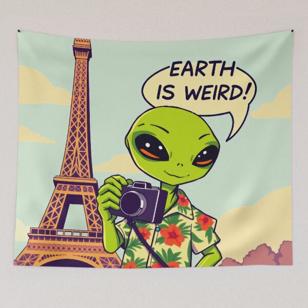 Item preview, Alien Tourist Sightseeing Earth designed and sold by CTM ArtStudio.