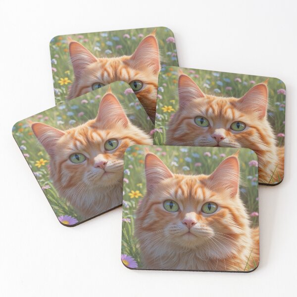 Item preview, Orange Flower Kitty designed and sold by My Beautiful Healing Art.
