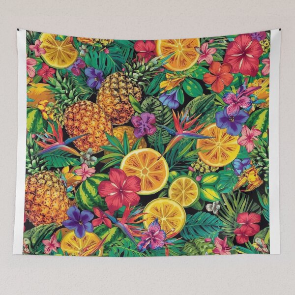 Item preview, Maximalist Tropicana Pattern- Neon Fruit Pool Party designed and sold by Esterlane.