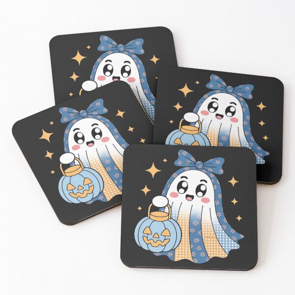 Item preview, Halloween Blue Denim Ghost Floral Patchwork Boo Ghost  designed and sold by Vastingan.