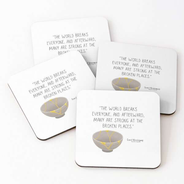 Item preview, Ernest Hemingway-Broken Pieces Quote designed and sold by HavilahPrintsCo.