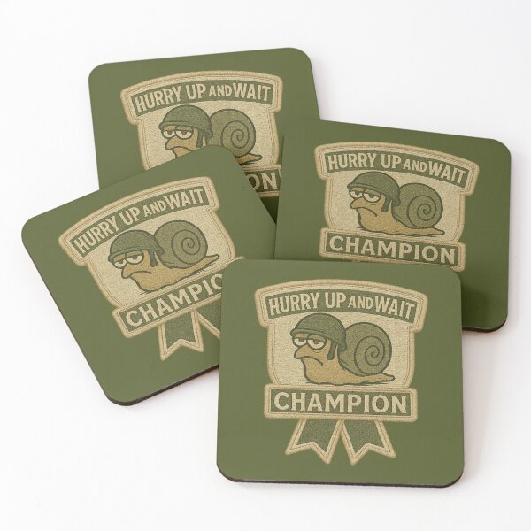 Item preview, Hurry Up and Wait Champion – Tactical Veteran Patch Snail Parody Design designed and sold by getpressedshirt.
