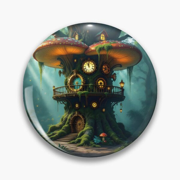 Item preview, A Colossal, Ancient Treehouse Nestled Within A Bioluminescent Mushroom Forest designed and sold by Wiss2Arts.