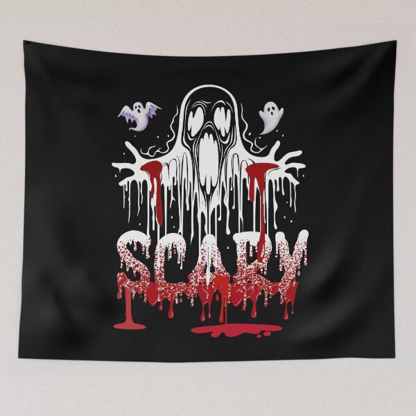 Item preview, Ghostly Horror Halloween Art – Dripping White Blood to Red Design" designed and sold by ShadeScapeArt.
