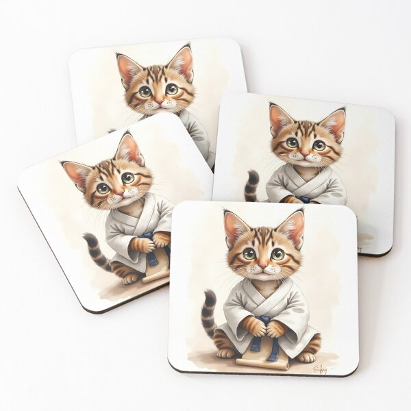 Item preview, Karate Kitten Scroll – Cartoon Tabby designed and sold by nhk999.
