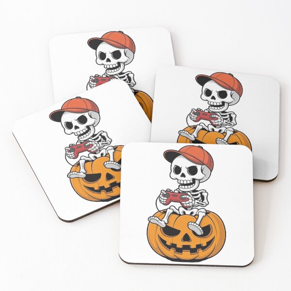 Item preview, Halloween Gamer Skeleton Pumpkin Video Gaming  designed and sold by Vastingan.