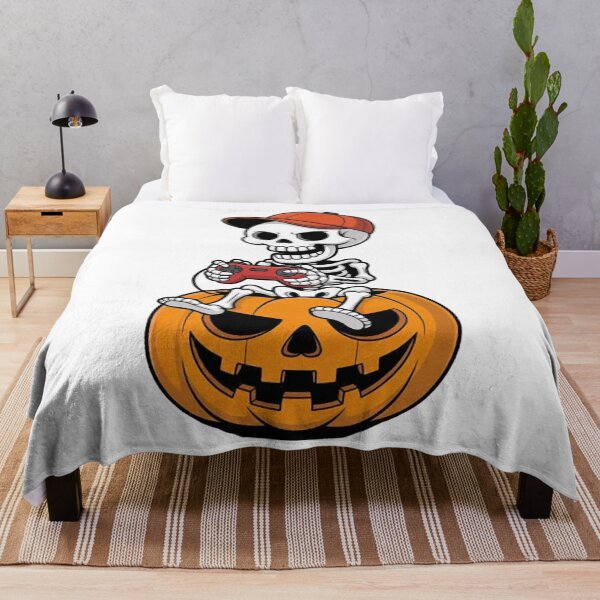 Item preview, Halloween Gamer Skeleton Pumpkin Video Gaming designed and sold by Vastingan.