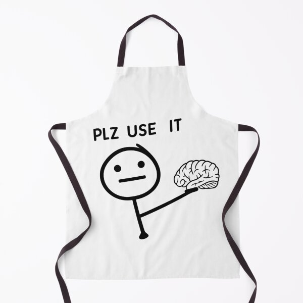 Item preview, Plz Use It – Funny Brain Meme Stick Figure designed and sold by CleanQuotes.