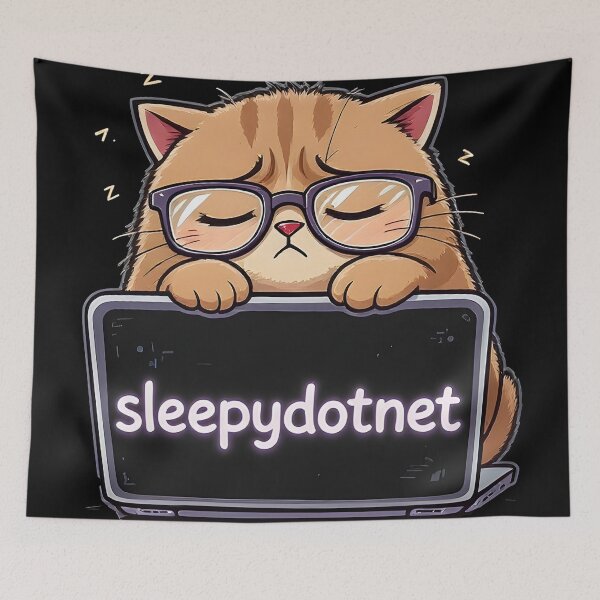 Item preview, sleepydotnet Sleepy Cat Coder designed and sold by Uglyandcute.