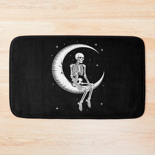 Item preview, Skeleton Sitting On Moon Halloween Spooky Bones Goth Gothic designed and sold by August4Laughs25.