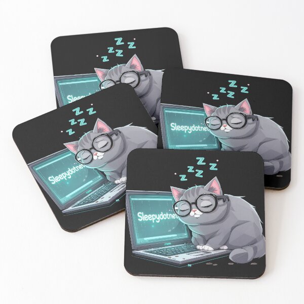 Item preview, sleepydotnet Sleepy Cat Coder designed and sold by Uglyandcute.
