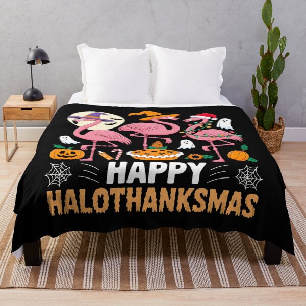 Item preview, Happy Hallothanksmas Xmas Halloween Thanksgiving Flamingo designed and sold by LeeEvans222.