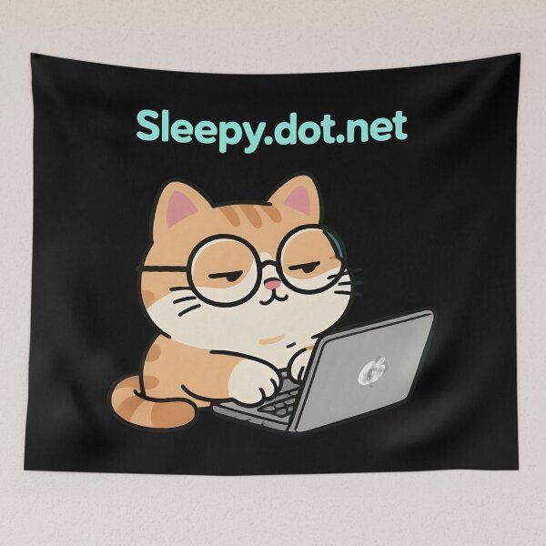 Item preview, sleepydotnet Sleepy Cat Coder designed and sold by Uglyandcute.