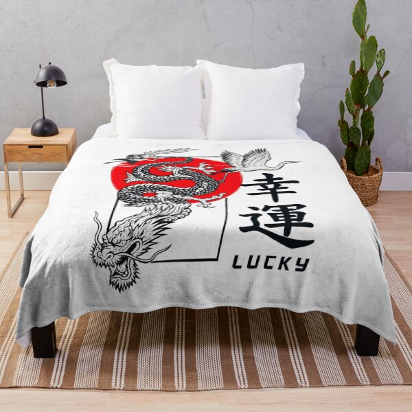 Item preview, Lucky Dragon and Crane – Japanese Kanji Oriental Design designed and sold by CleanQuotes.