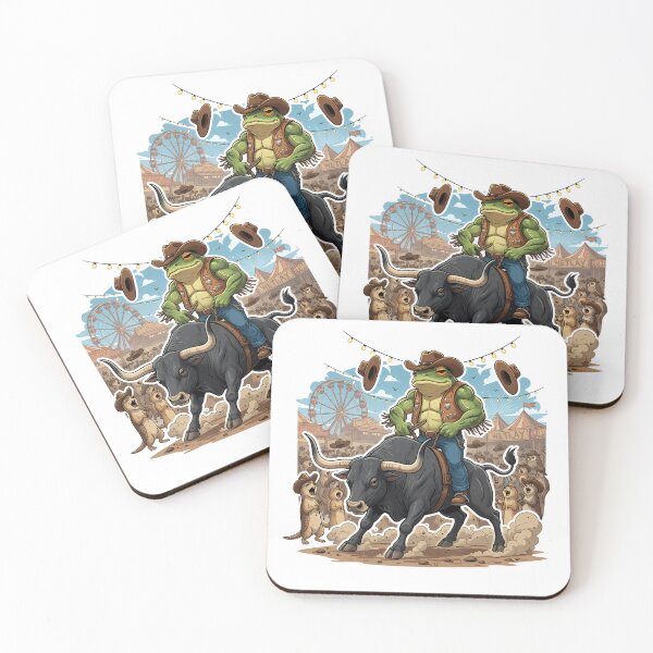 Item preview, Rodeo Frog Bull Rider Funny Western Art designed and sold by Drip stamp.