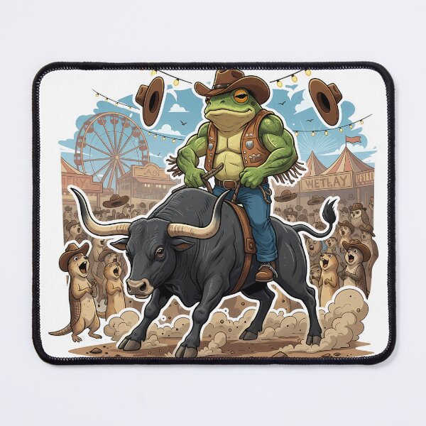 Artikelvorschau, Rodeo Frosch Bullenreiter Lustige Westernkunst entworfen und verkauft von Drip stamp.