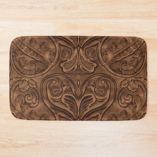 Item preview, Embossed Leather Pattern – Rustic Western Tooled Texture Art, Faux Leather Look designed and sold by CoastalEmp.