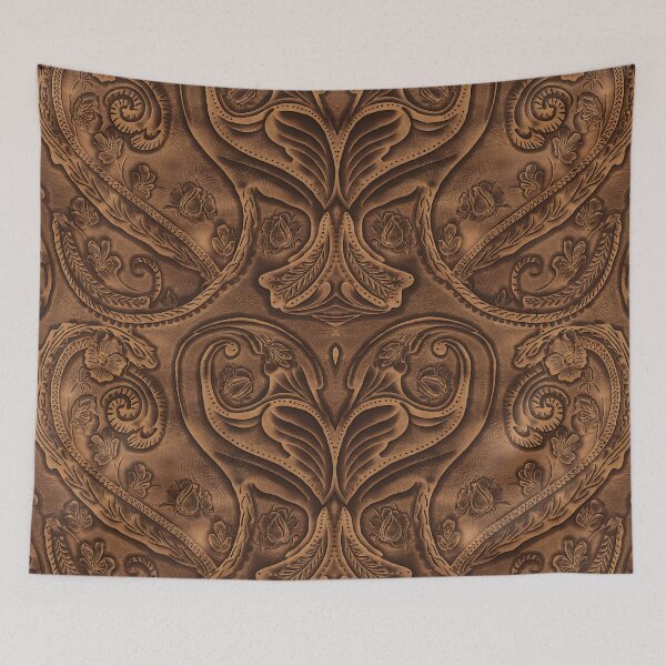 Item preview, Embossed Leather Pattern – Rustic Western Tooled Texture Art, Faux Leather Look designed and sold by CoastalEmp.