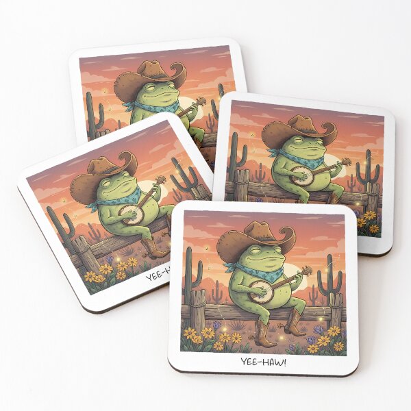 Item preview, Yee-Haw Frog Banjo Player Western Art designed and sold by Drip stamp.