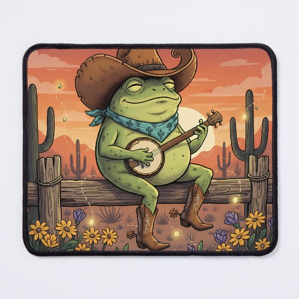 Item preview, Yee-Haw Frog Banjo Player Western Art designed and sold by Drip stamp.