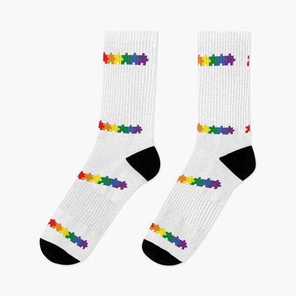 Item preview, Rainbow Flag Puzzle – Subtle LGBTQ+ Pride for Everyday Wear designed and sold by SafeSpace-co.