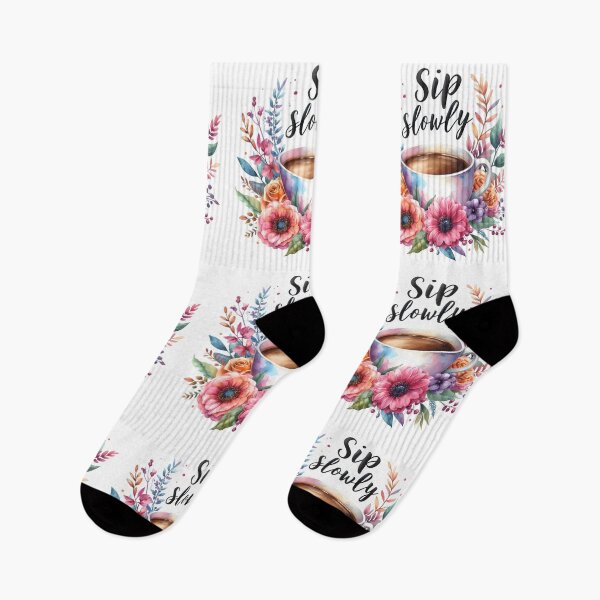 Item preview, sip slowly, coffee sip, florals, caffeine designed and sold by TrueArtVibes.