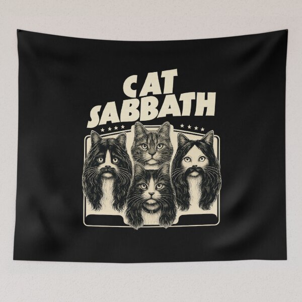 Item preview, Cat Sabbath – Funny Rock Band Parody Cat designed and sold by CleanQuotes.
