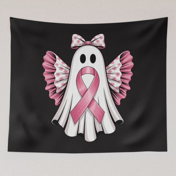 Item preview, Halloween Pink Breast Cancer Ghost in October We Wear Pink designed and sold by Ikwalima.