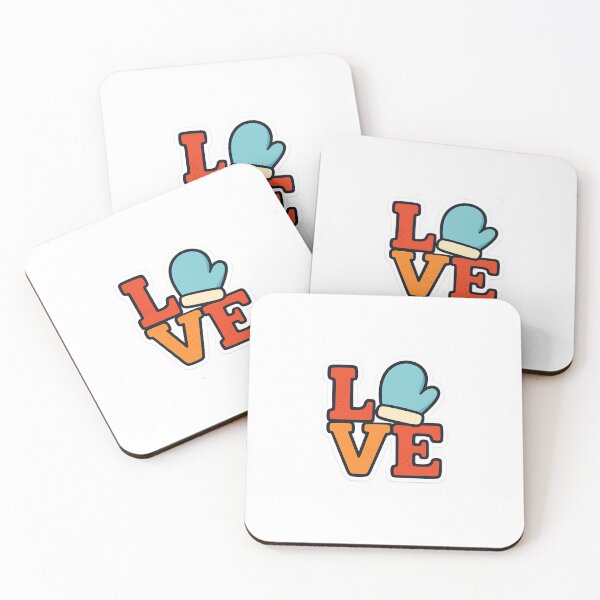 Item preview, LOVE Sticker Typography with Cozy Mitten – Cute Winter Art designed and sold by BoldApparel.