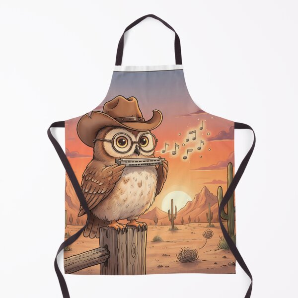 Item preview, Harmonica Owl Cowboy Sunset Art designed and sold by Drip stamp.