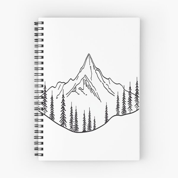 Item preview, Arte lineal minimalista de naturaleza: diseño de paisaje de montaña designed and sold by MODENESTY.