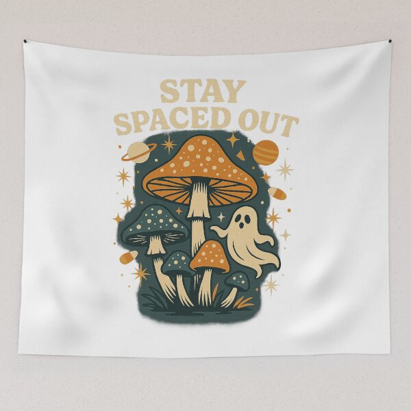Item preview, Cosmic Mushroom Cluster – Retro Fantasy Mid Century Space Art designed and sold by FluffyCreative.