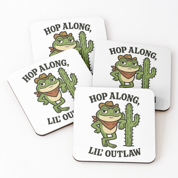 Item preview, Hop Along Lil’ Outlaw – Funny Cowboy Frog Western Cartoon Design designed and sold by inkoutninja.
